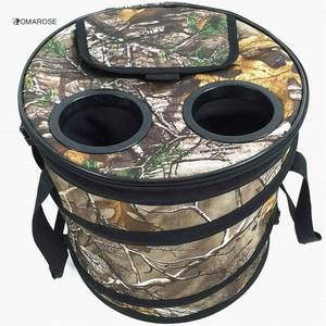 Custom 24 Can Pop up Cooler Folding Barrel Cooler Collapsible Circular Pop up Cooler OEM Camouflage Picnic <b>Lunch</b> <b>Bag</b> Camping - Product Image 3