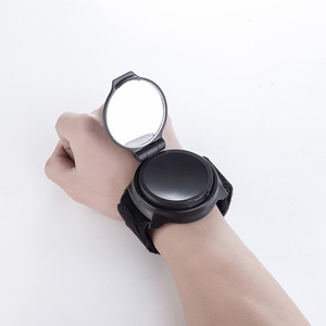 Espejo retrovisor para bicicleta, lente convexa negra, soporte plegable para manillar, para ciclismo con correa para la muñeca, 49g - Product Image 5