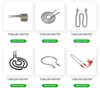 XIAOSHU - Resistencia Eléctrica Tubular de Acero Inoxidable en Forma de W de 12 mm de Diámetro, Calentador de Alta Temperatura de 220 V para Horno