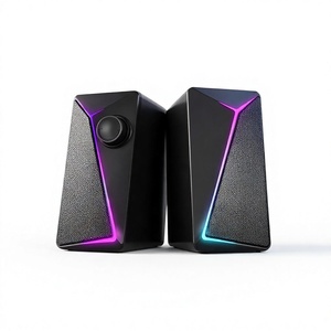 Portable 2.0 Colorful RGB <b>Lights</b> Plastic USB Powered Desktop Audio Sound <b>Gaming</b> Computer Wireless Volume Control Stereo Bass PC - Product Image 3