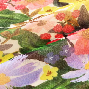 Lightweight Floral Print Polyester Scarf Sheer Chiffon Flower Pattern <b>Shawl</b> Soft Breathable Neck <b>Wrap</b> for Women - Product Image 5