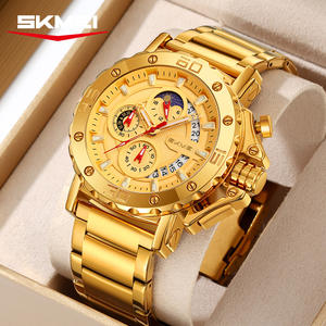 Skmei 9344 Or ou Argent Montre Homme Quartz Tendance Bracelet Acier Inoxydable Montre Étanche 3 ATM Vente en Gros Guangzhou - Product Image 1