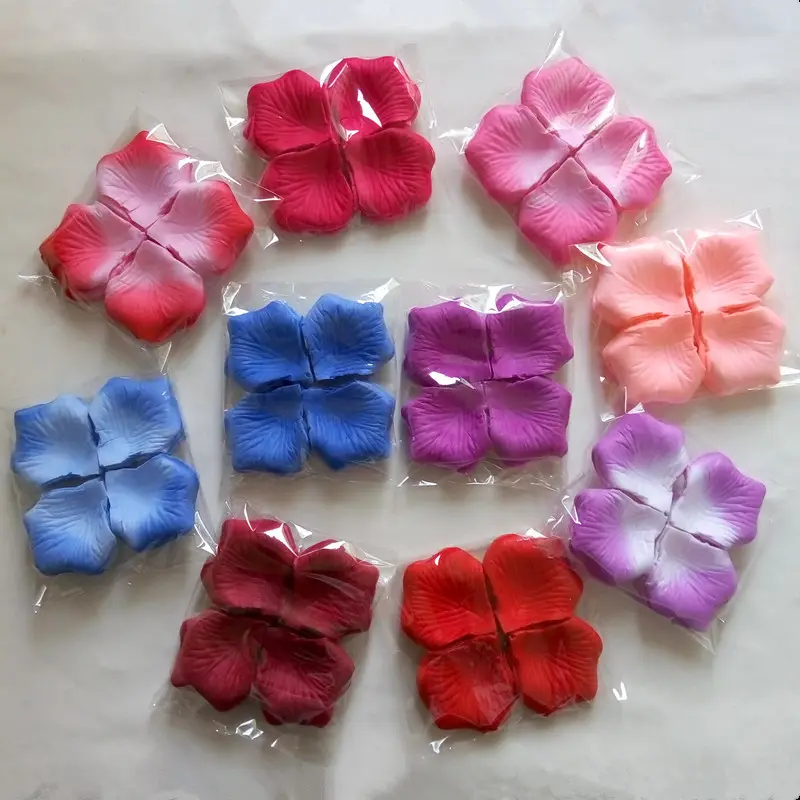 Pétales de Rose colorés pétales de fleurs en soie pour la décoration de la Saint-Valentin pétales de Rose violets artificiels pour mariage