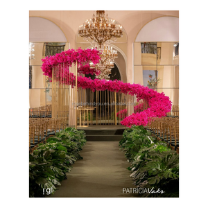 Cadre de toile de fond <span class=keywords><strong>lumineux</strong></span> en forme de S élégant avec rideau suspendu en perles de cristal et de verre pour décoration de <span class=keywords><strong>mariage</strong></span> - Product Image 5