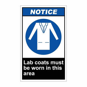 Avertissement - Les blouses de laboratoire doivent être portées dans cette zone - Product Image 4
