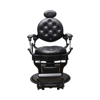 Fauteuil de Barbier Métallique Haut de Gamme Rétro Luxe Léger Personnalisé en Usine avec Inclinaison et Rotation à 360 Degrés, Hauteur Réglable pour Salon de Coiffure