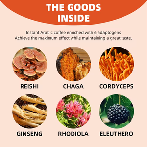 Lifeworth OEM nhãn hiệu riêng Ganoderma Reishi cà phê hòa tan bột hữu cơ sư tử bờm nấm cà phê - Product Image 3