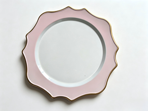 Piatto Decorativo con Bordo Ondulato Dorato - Elegante Sottopiatto Bicolore con Bordo Ondulato per Matrimoni ed Eventi - Product Image 2