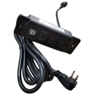 Multiprise de bureau encastrable BAYU avec prises US et TR, 2 ports USB et interrupteur pour bureaux à domicile