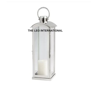 Linterna de vela pulida brillante con forma única de Metal de acero inoxidable, linterna de decoración de iluminación de balcón para el hogar de lujo - Product Image 1