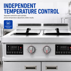 Freidora Industrial de Inducción de Doble Tanque con Pantalla Digital, Freidora Eléctrica de Acero Inoxidable para Cantina, Cocina de Comida Rápida - Product Image 4