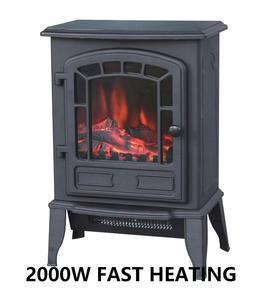 2000W Freestanding Electric Fireplace Heater Realistic Flame Effect Adjustable Thermostat Overheat Protection Remote Control - Product Image 2