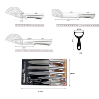 Ensemble de 6 couteaux en acier inoxydable à manche creux en fer à cheval, multi-usages pour cuisine et ménage, couteau à fruits et à pain, vente en gros OEM