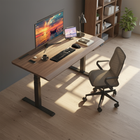 Cadre de bureau assis-debout professionnel à double moteur et 3 niveaux avec système de mémoire avancé et technologie anti-collision