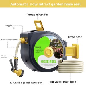 Enrouleur de tuyau d'arrosage mural à enroulement lent automatique, dispositif de rangement de tuyau pour l'<span class=keywords><strong>irrigation</strong></span> - Product Image 2