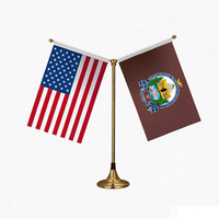 Mini-drapeaux de table Baguette personnalisés avec base magnétique, mât métallique flexible, impression numérique sur polyester, écologiques