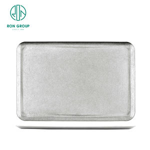 Plateau de service de restauration rapide en <span class=keywords><strong>acier</strong></span> inoxydable 304 de grande capacité carré en gros pour les couverts de dîner de restaurant d'hôtel - Product Image 6