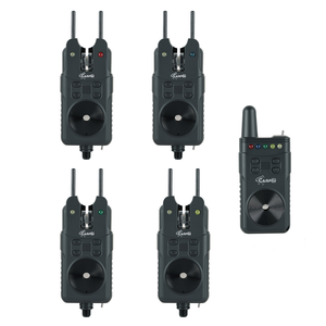 <span class=keywords><strong>Set</strong></span> 4+1 di Segnalatori Acustici Wireless Impermeabili Neri per la Pesca alla Carpa - Product Image 5