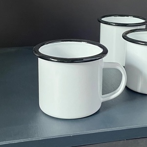 <span class=keywords><strong>Tasse</strong></span> à café de feu de camp émaillée jaune de 350ml avec logo <span class=keywords><strong>personnalisé</strong></span> réutilisable classique vintage moucheté <span class=keywords><strong>tasse</strong></span> de camping portable - Product Image 3