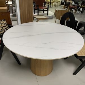 Noordse moderne eenvoudige tafel restaurant minimalistische 8-persoons ronde eettafelset voor huis appartement villa hotel restaurant - Product Image 5