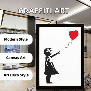 Quadri Moderni Art Déco, Poster su Tela, Stampe con Design di Bambine che Inseguono Palloncini, Spedizione Diretta - Product Image 3