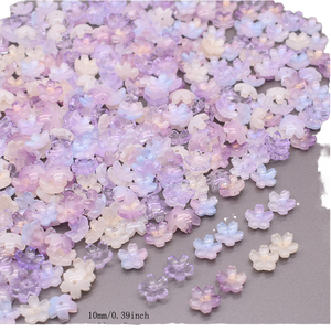 Perles en verre tchèque en forme de fleur de cerisier, 30 pièces, 10mm, couleurs mélangées, pour la fabrication de bijoux, accessoires de bricolage - Product Image 1