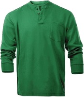 100% coton NFPA2112/CAT2 manches longues résistant aux flammes FR Henley Style T-shirts