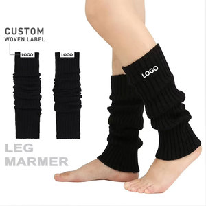 Couvre-bottes chaud dames genou haute tricot Crochet couleur Pure jambières hiver femmes gants Leggings