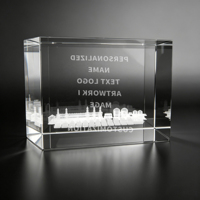 Trofeo de Cristal Cuadrado con Patrón Personalizado Grabado con Láser Neelpure - Regalo Promocional DIY