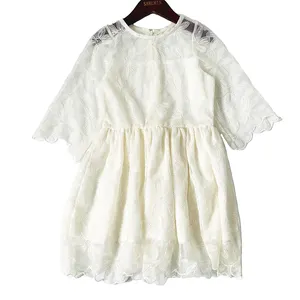 时尚欧式长蕾丝花朵礼服第一次圣餐礼服女孩礼服