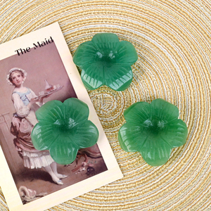 Nuevo Diseño, Bandeja de Flores de Aventurina Verde Tallada a Mano con Piedra Natural Curativa, Tallados de Cristal para Decoración - Product Image 5