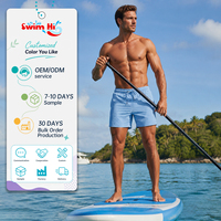 Shorts de plage personnalisés avec logo, shorts de bain décontractés pour hommes, cordon de serrage à la taille, extensibles dans 4 directions, shorts de surf ODM