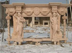 Revestimiento de <span class=keywords><strong>Chimenea</strong></span> de Piedra Natural Hecho a Mano, Mantel de Mármol para Baño, Sala de Estar, Materiales de Decoración de Interiores - Product Image 6