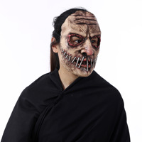 Masque d'Halloween effrayant en latex souple 3D, à l'aspect cicatriciel et terrifiant, pour déguisement de fête, cosplay, ou décoration sur le thème du terrorisme