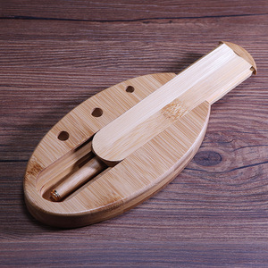 Bamboo <b>Pen</b> Holder Round Shape Desk Organizer For Office Supplies Creative Storage <b>Box</b> With Logo Printing Option - Product Image 4
