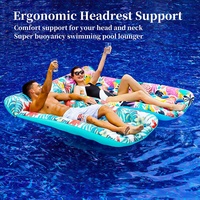 Piscine gonflable noire feuille d'érable trou lit flottant parasol lumineux chaise longue creux flottant eau jouet matelas d'eau