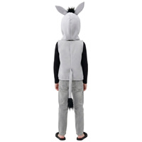 Costume d'âne en peluche couleur anthracite unisexe et mignon pour enfants, idéal pour les jeux scolaires, la Nativité de Noël, les animaux de la ferme, avec gilet sans manches et tunique à oreilles