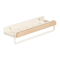 Étagère murale sans perçage style crème, support de rangement pour salle de bain, organisateur de lavabo brossé style moderne et simple, vente en gros