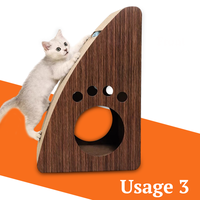 Árbol para Gatos Grande, Duradero y Sostenible, de Madera y Felpa, con Catnip, Juguete de Cartón Corrugado para Gatos y Perros