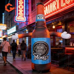 Danseur gonflable publicitaire personnalisé en forme de bouteille de bière, Danseur gonflable de ciel, Danseur gonflable soufflé, Danseur volant - Product Image 6