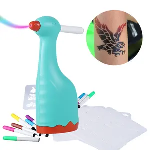 可洗宠物美容12色水彩笔套装空气标记喷雾器热销工艺艺术卡连帽盒DIY吹笔