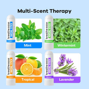 Lot de 4 bâtons nasaux, inhalateur portable pour la respiration et le soulagement des allergies, ensemble de bâtons nasaux avec menthe, tropicale, menthe hivernale et <span class=keywords><strong>lavande</strong></span> - Product Image 2
