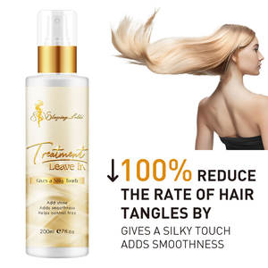 Traitement anti-frisottis sans rinçage Traitement démêlant Thérapie lissante Spray de conditionnement pour pointes fourchues et cassures Cheveux bouclés secs et abîmés - Product Image 5