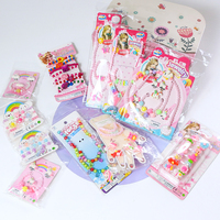 Werbe-Mahlzeit-Geschenk-Snack-Lebensmittel-Verpackung Halskette Haarspange Fingerring Plastikschmuck-Sets Günstiges Mädchenspielzeug