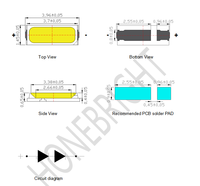 Diode LED 4014 SMD LED 0.2W personnalisée couleur or