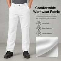 Pantalon de travail à jambe droite, multi-poches, antibactérien, en fibre de polyester, quatre couleurs unies neutres, pour le personnel d'usine et d'atelier