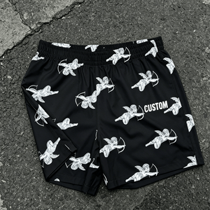 Shorts en maille tricotée 100 % polyester à taille élastique, style urbain vintage, design personnalisé, service OEM - Product Image 3