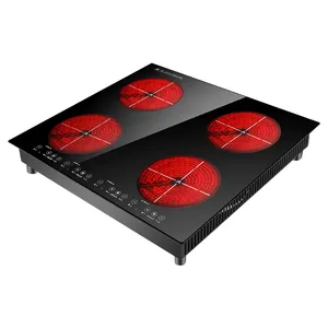 Kustom kompor listrik 380V 6 pembakar, kompor keramik induksi besar Cooktop