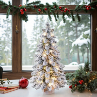 Décorations de sapin de Noël miniature de haute qualité, personnalisées, écologiques, en PVC artificiel, avec lumières LED, fonctionnant sur piles