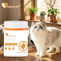 Poudre Probiotique pour l'Élimination des Boules de Poils de Chat, Alfalfa, Citrouille, Orge, Lécithine |   Complément alimentaire pour la santé digestive des chats adultes, 100 g